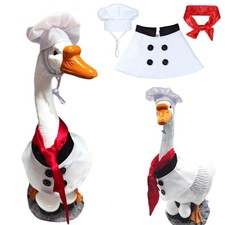 Halloween Dog Costumes 3PACK Pet Chef Hat Coat with Red Scarf S/M, White