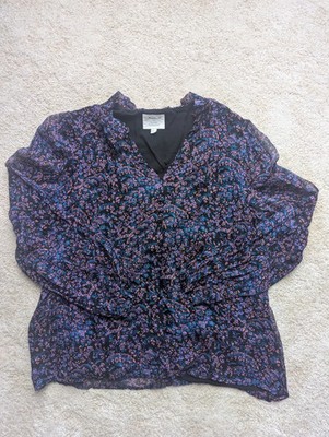 Maison 123 Paris Floral Paisley Boho Blouse Womens Medium FR 38 Lined Top