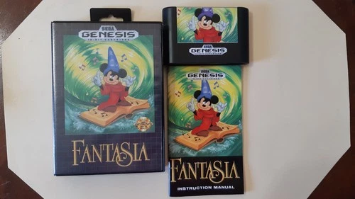 Fantasia (Sega Genesis, 1991) Complete Case, Cartridge & Manual. Tested, Working