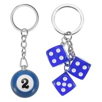 FüR Lucky 2 Ball SchlüSselanhäNger Mit WüRfel AnhäNger, Blau