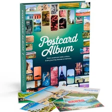 Postcard Album Book for Collecting, Sleeves Included, Post Card Album Holder ...