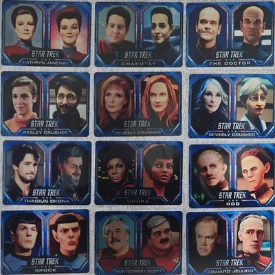 SCARCE Star Trek Voyager A&I 12 Card Animated Legacy Metal Set /75 
