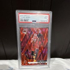 2024Panini Mosaic Tyler Herro #47 Red Seismic Mosaic Prizm /299 PSA 9