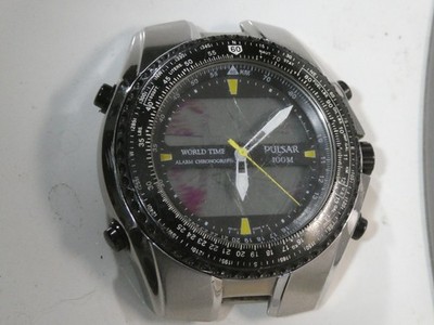 Pulsar Spaceman Nx14-x001 World Time Alarm Chronograph Water