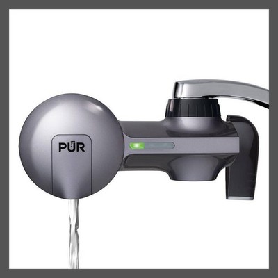 PUR PLUS Chemical & Physical Faucet Mount Water Filtration System - Metallic