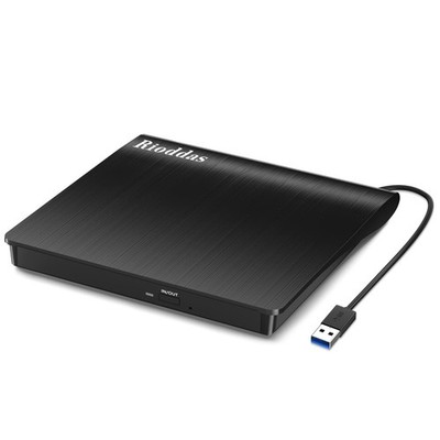 Rioddas External CD/DVD Drive USB 3.0 Portable Rewriter Burner for Laptop Window