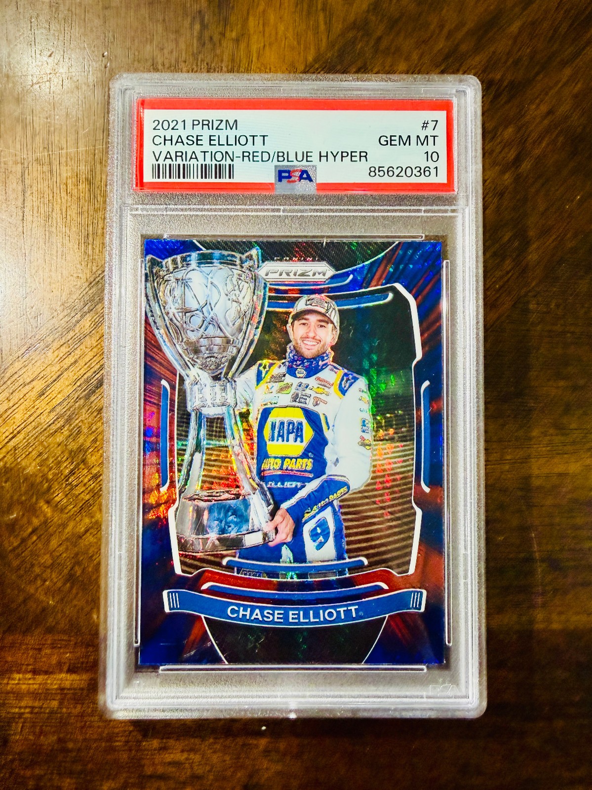 2021 Chase Elliott PSA 10 POP 1 Red Blue Hyper Prizm #7  GEM NASCAR