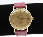 Vintage Omega Seamaster Automatic 14K Solid Gold Bezel & Lugs 34mm Wristwatch
