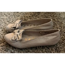 Self-Esteem Girls Glittery Light Pink Flats Delicate bow Size 1