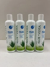 4x Aloe Vesta Body Wash & Shampoo 8 Oz Bottles .