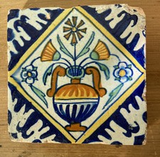 Fliese Kachel tegel antique dutch tile antik alt Niederlande Delft polychrom