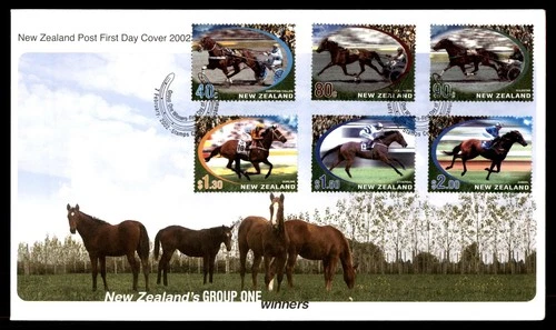 Mayfairstamps New Zealand FDC 2002 horse races group one winners First Day Cover