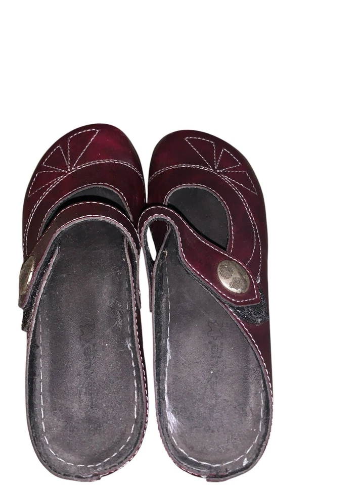 Flexus by Spring Step Casual Slip On Mule Clog Shoe Womens Size 38 Burgundy - Image 4 of 4