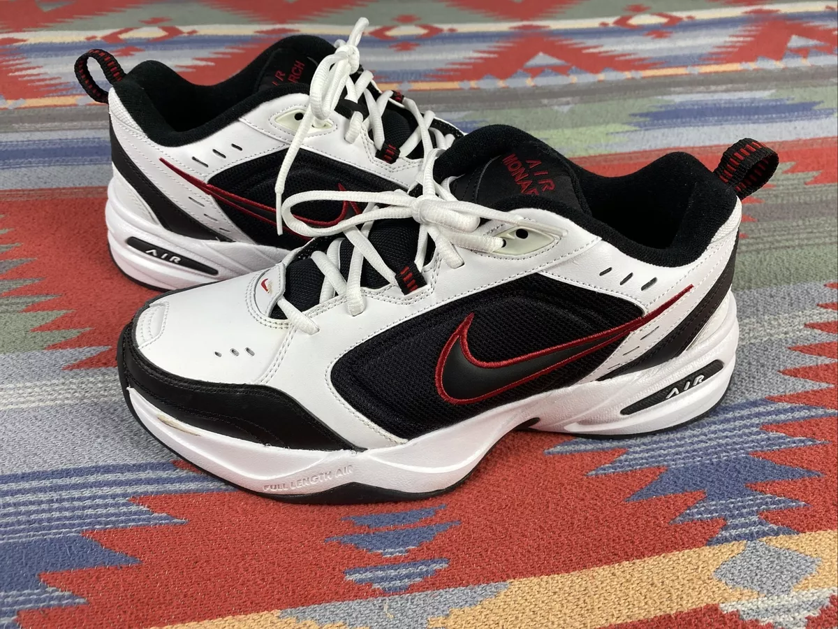 Nike AIR MONARCH IV White Black Red 101 Walking Shoe mens sz 10 | eBay