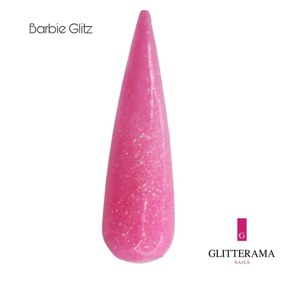 BARBIE GLITZ Glitterama Coloured acrylic powder pink glitter shimmer barbie