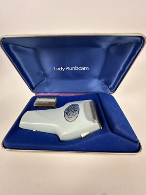 Vintage MCM 1960's Blue Lady Sunbeam Electric Razor NEW in Original Case TESTED