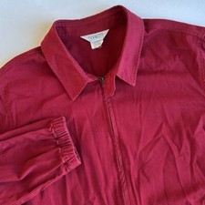 Rare Vintage LL Bean Burgundy Canvas Cotton Full Zip Barn Chore Jacket Mens XXL