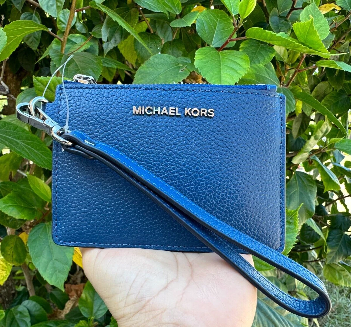 Piper Pebbled Leather Zip Card Case  Michael Kors