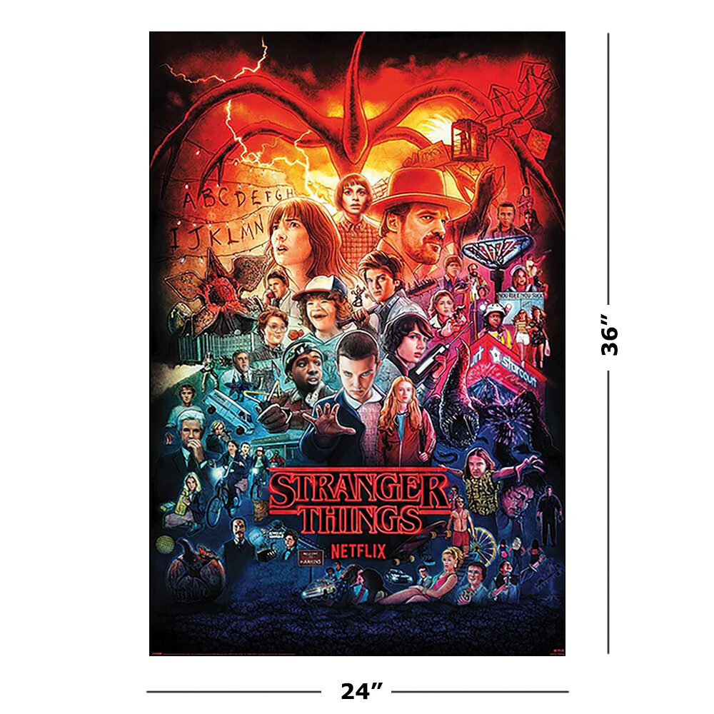 Stranger Things 1, 2, 3 & 4 - TV Show Poster (Poster Montage