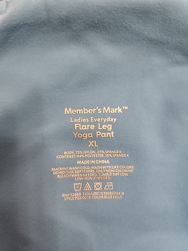 Members Mark Everyday Flare Yoga Pants Women XL Blue 4 Way Stretch High Rise NEW - Bild 4 von 6
