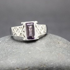 GENUINE AMETHYTS RING set in .925 STERLING SILVER FAST FREE SHIPPING