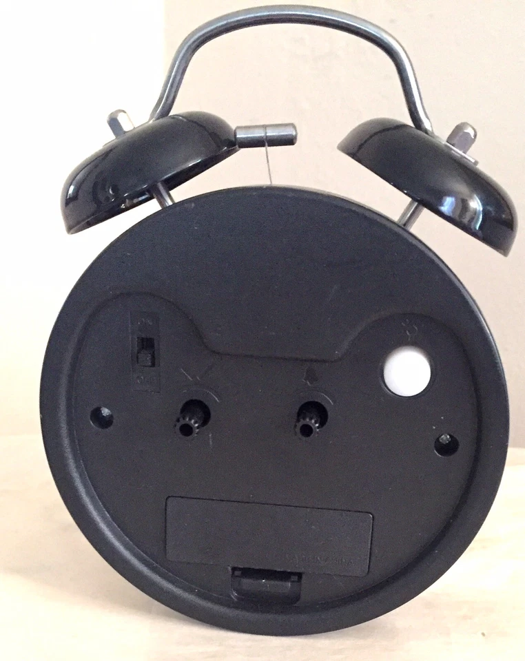 Quartz Alarm Black Bell Alarm Clock  With Light Pre-Owned, Tested - Image 3 of 4