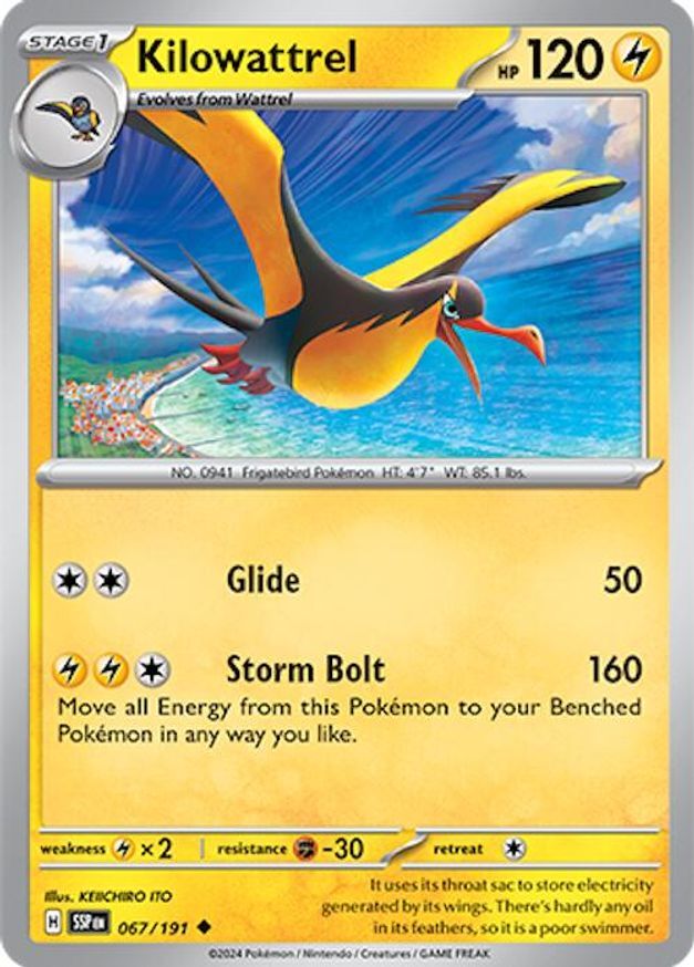 Pokemon Kilowattrel (67/256) Surging Sparks NM