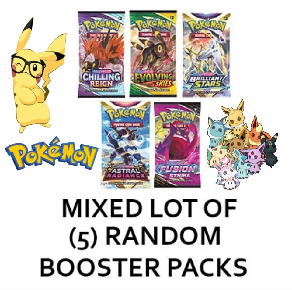 Pokemon Cards - 5 Booster Packs (Random packs) - New Sealed