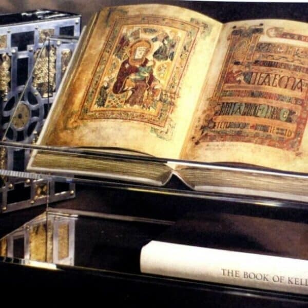 J.C. WALSH & SONS BOOK OF KELLS CONNEMARA MARBLE AND COPPER FINISH ROSARY W71327