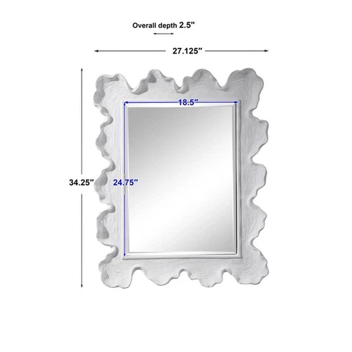 Uttermost Sea Coral Coastal Glass and Resin Mirror in Matte White - Picture 12 of 12