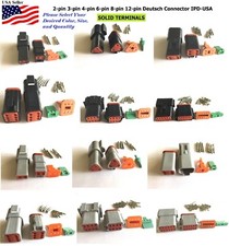 Deutsch 2,3,4,6,8,12 Pin Connector  Housing, Solid Green band Terminal 14-16 AWG