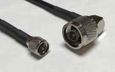 N Male Angle to Mini UHF Male Pick Your Length RG58 Coaxial Pigtail Cable USA