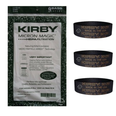 9er Pack Original Kirby Filter + 3 Riemen (197301/301291)