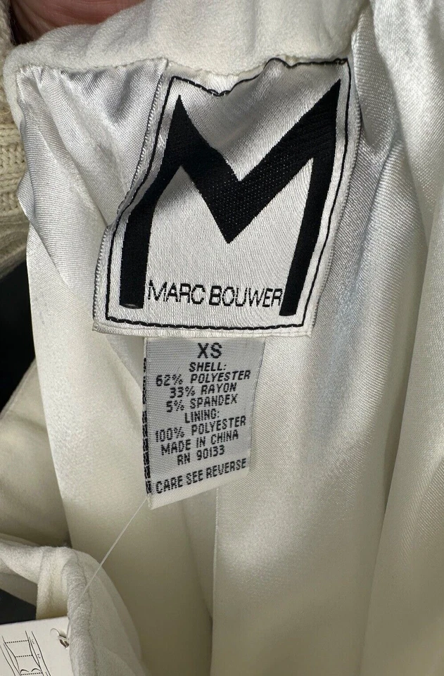 Nuevo con etiquetas Marc Bouwer XS Chaqueta y Pantalón Forrado XS Blanco y Negro Foto 4 de 4