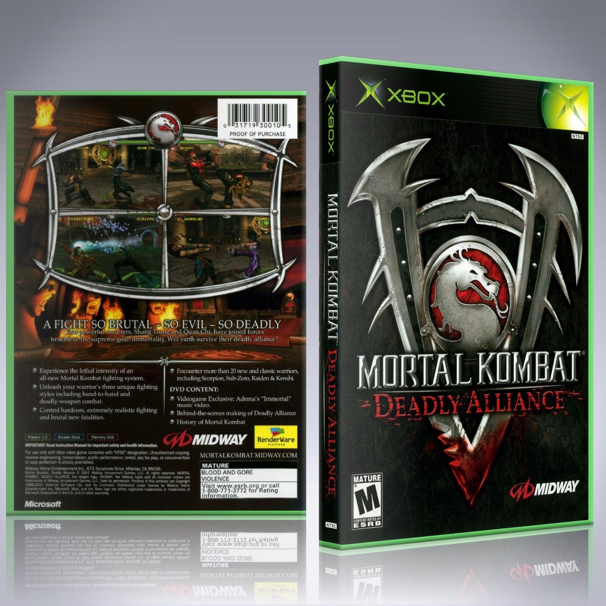 Xbox Replacement Case - NO GAME - Mortal Kombat - Deadly Alliance 