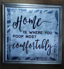 Framed Unique Extra Large 20"x20" Home Is Where You Poop Most Comfortably Mosaic