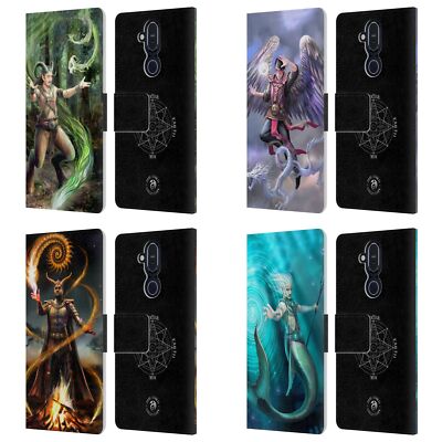 OFFICIAL ANNE STOKES MALE ELEMENTALS LEATHER BOOK WALLET CASE FOR NOKIA PHONES