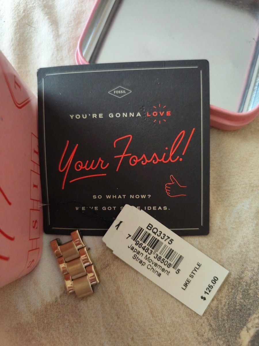 Fossil Gold Wrist Watch for Women 18mm BQ3375 NEED CHANGE BATTERY