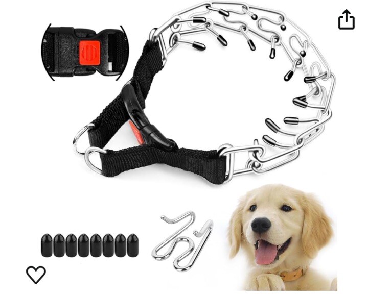 Supet Dog Prong Collar Adjustable Pinch Training Collar Quick