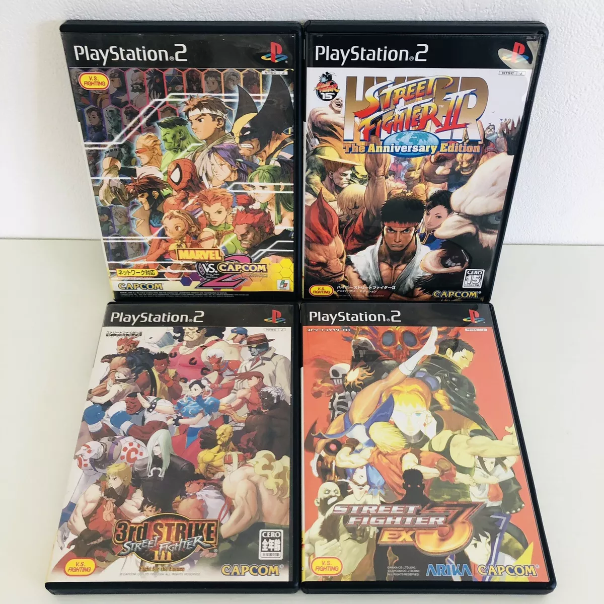 PS2 MARVEL VS. CAPCOM 2 Hyper Street Fighter II 3rd EX3 set of 4  Playstation 2