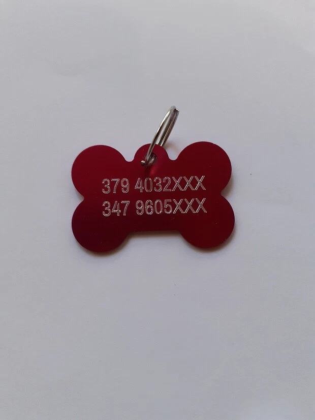 MEDAGLIETTA TARGHETTA CANE CON INCISIONE FRONTE E RETRO COMPRESA DI ANELLINO - Immagine 3 di 3