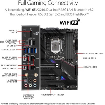 ASUS ROG Strix Z590-E Gaming WiFi 6E LGA 1200 ATX Gaming
