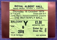 BUTTERFLY BALL Oct.16, 1975 London Used Concert Ticket DEEP PURPLE, etc. UNIQUE!
