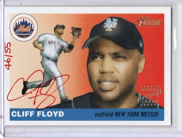 2004 Topps Heritage Cliff Floyd Real One Autograph Red Auto New York Mets 46/55