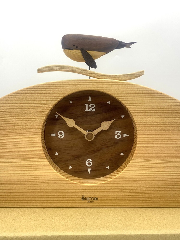 KICORI Moving Whale Clock Wall Clock W300 D60 H210mm (11.8