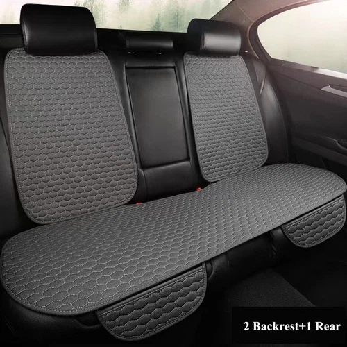 Linen Front Rear Car Seat Cover Protector Seat Back Cushion Pad Mat Fr Truck SUV - Bild 24 von 24
