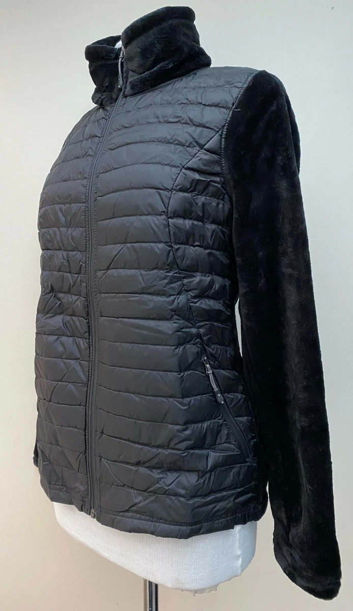 Ladies 32 Degrees Heat Down Filled Fleece Jacket Coat Black Wine S M L XL BNWT
