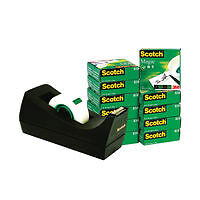 Image of Scotch Magic Tape 810 19mmx33m (Pack of 12) with Free Dispenser SM12