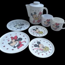 Mickey and Minnie Mouse Dishes by Walt Disney Set Of 8 Vintage
