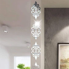 20pc 3D Acrylic Mirror Flower Wall Stickers Art Mural Decal Home Decor Removable